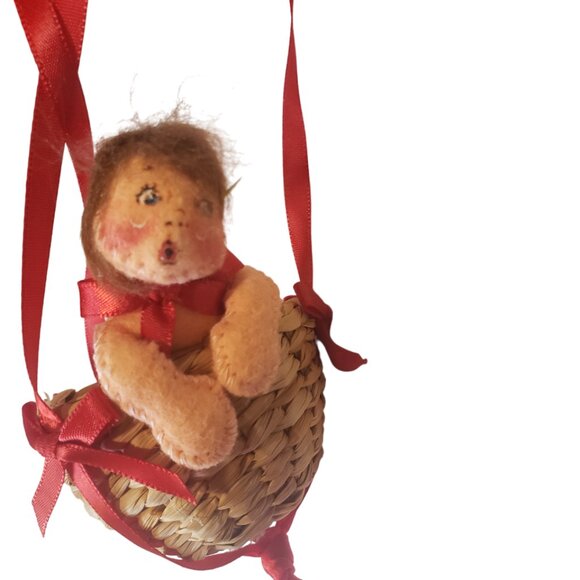 Ballooning Kids Annalee Mobilitee Doll Hot Air Balloon W/2 Figures 1990s 90s - Picture 5 of 9